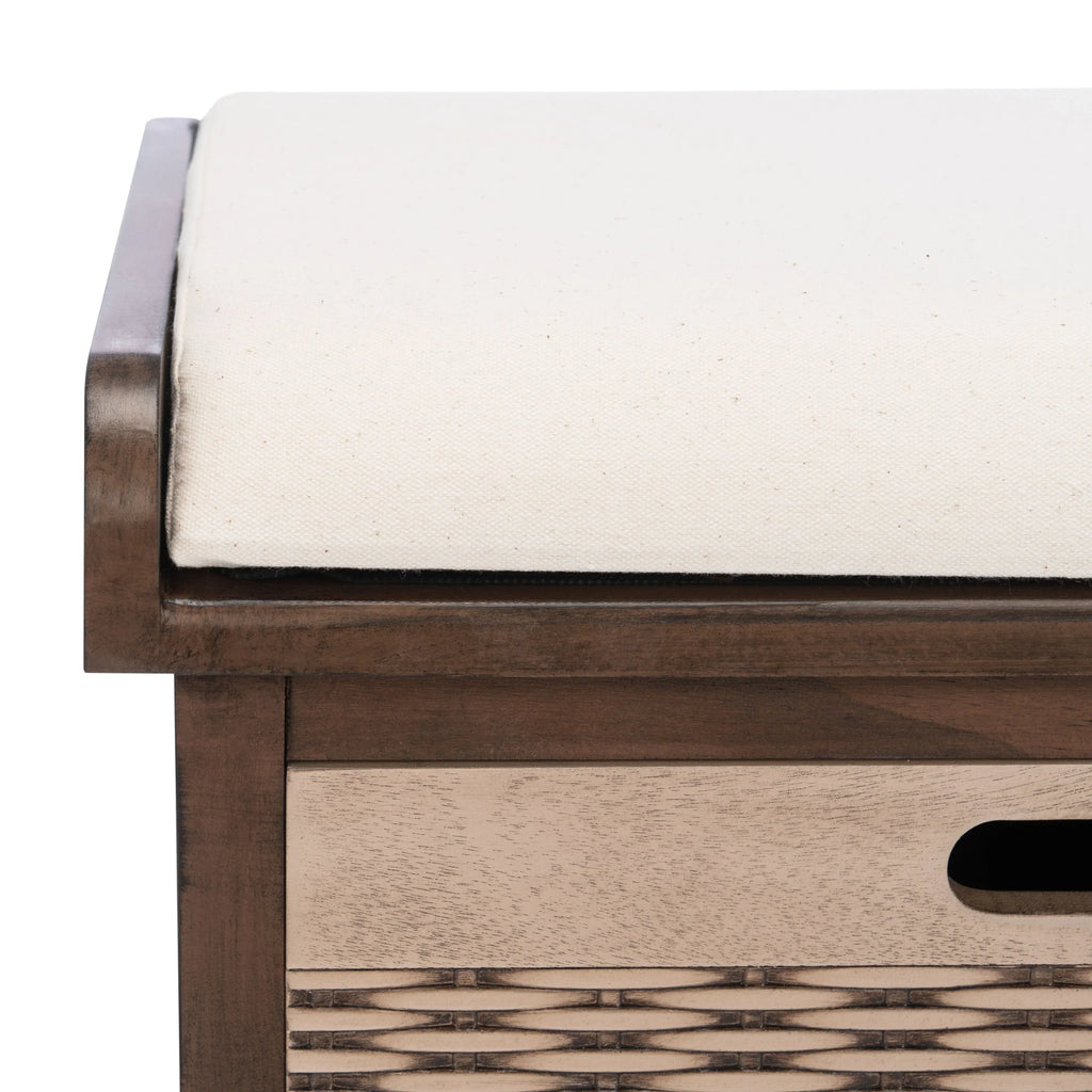 SAFAVIEH Fiorello minderli, 3 çekmeceli depolama pufu - 47.3 W x 15 L x 19 H - 47Wx15Dx19H