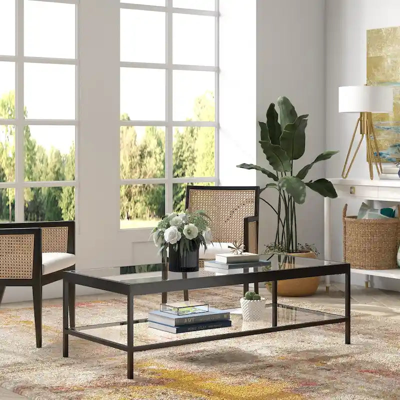 Alexis salontafel van metaal en glas