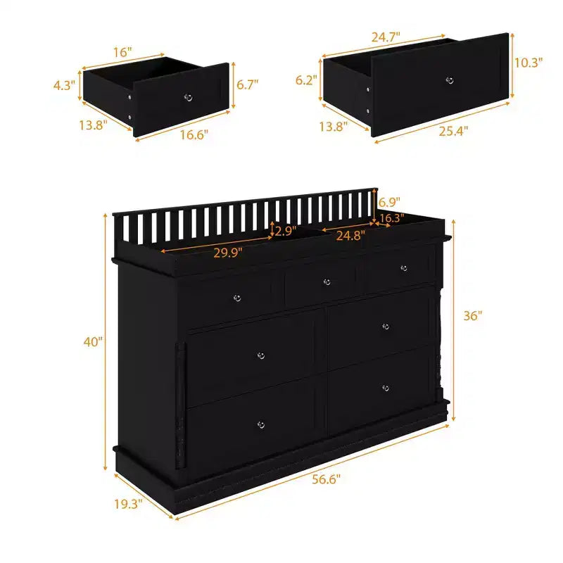 Table à langer-commode polyvalente pour bébé Famapy : design convertible, tiroirs spacieux, évolue avec votre enfant