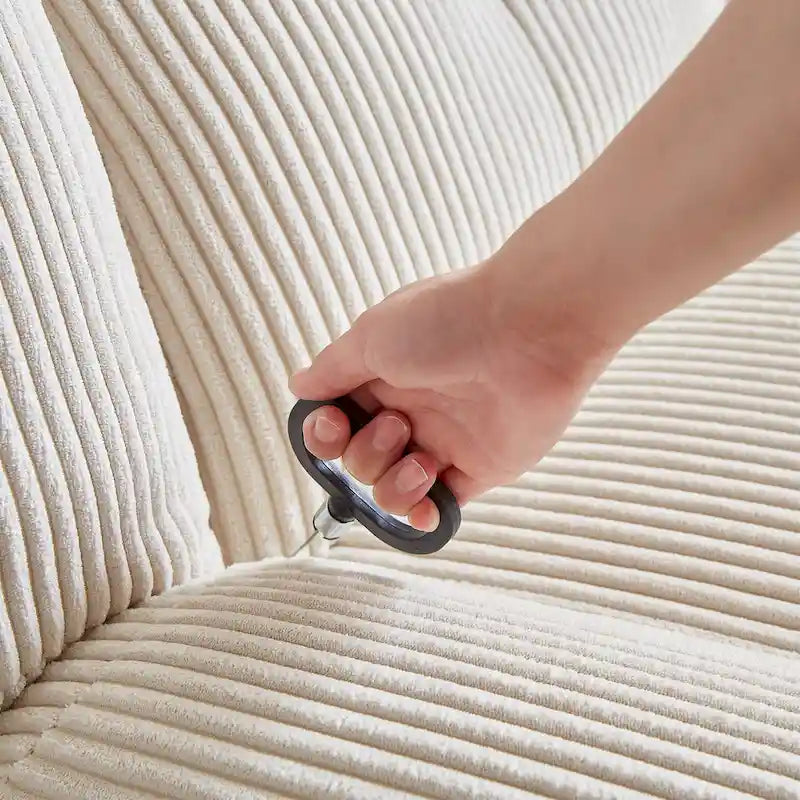 Fauteuil inclinable pivotant et berçant en velours côtelé, avec repose-pieds, pour le salon