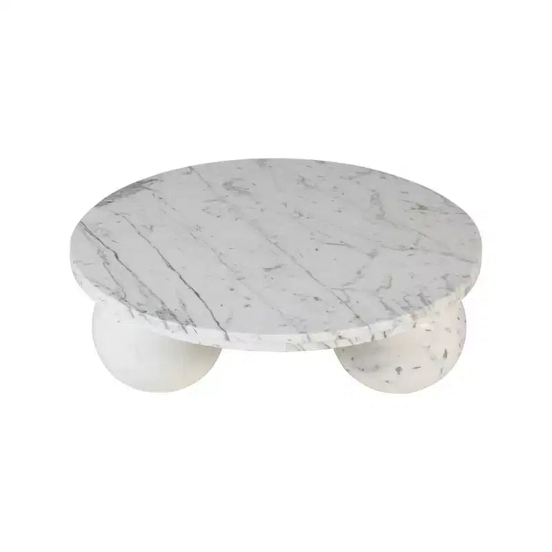 Mesa de centro redonda de mármol con patas esféricas, multicolor, para 4 personas??
