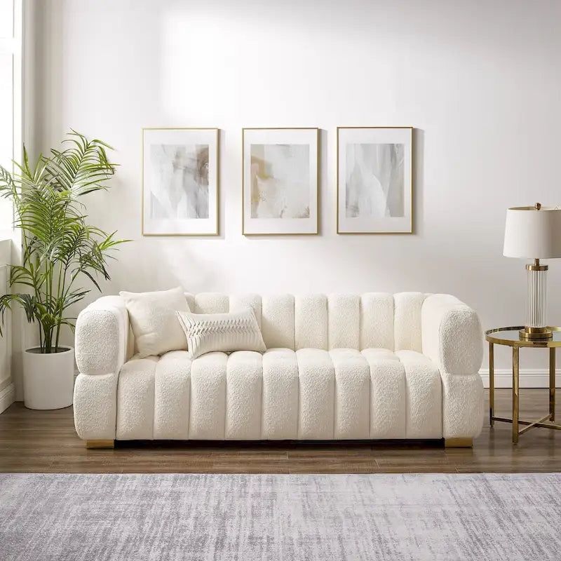 85 modernes Waffelstoff-Sofa, komfortables Freizeitsofa