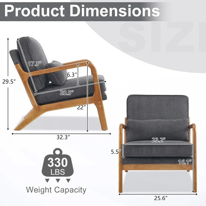 Fauteuil d’appoint rembourré moderne du milieu du siècle