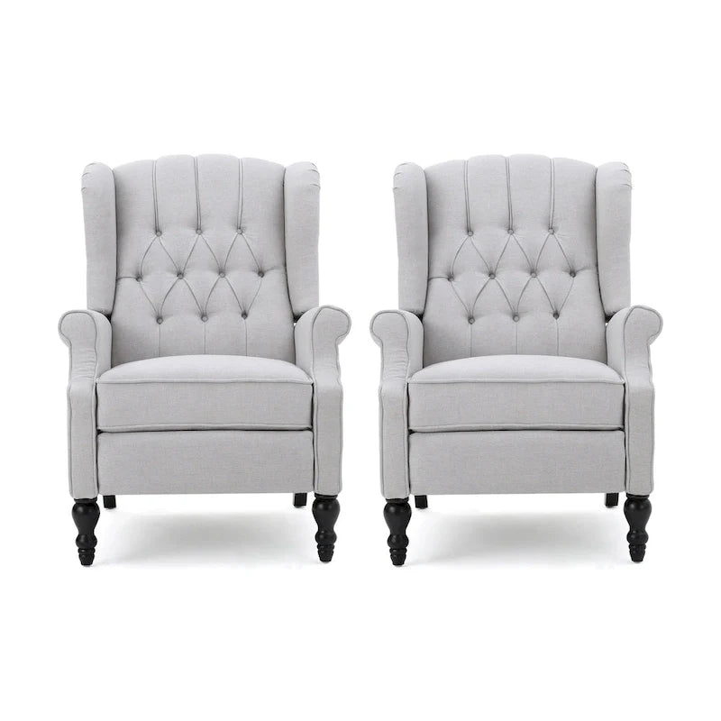 Fauteuils inclinables en tissu capitonné Walter (lot de 2) par Christopher Knight Home