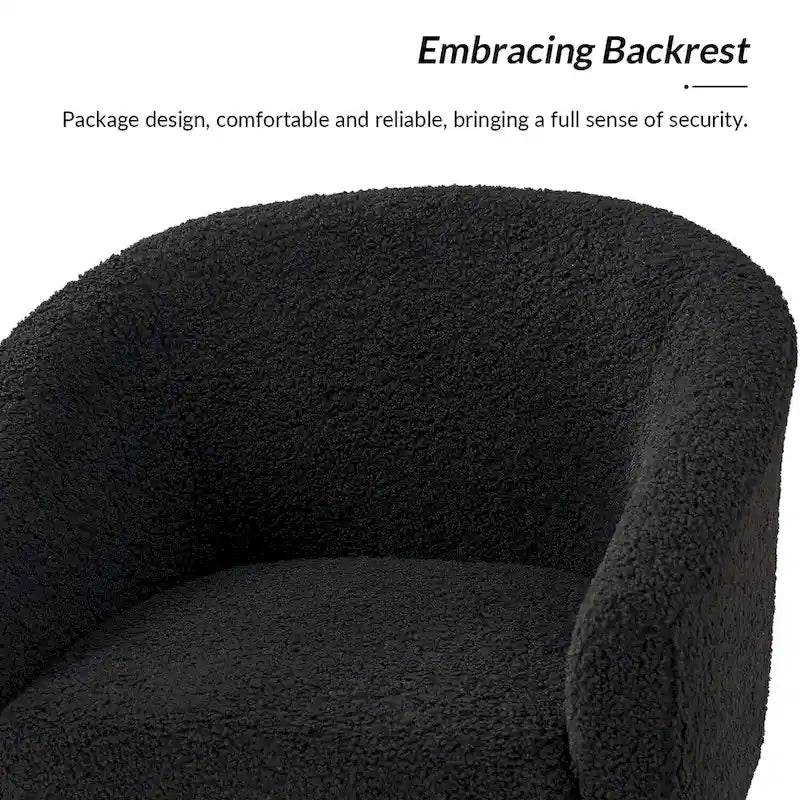 Sheila moderne fauteuil van 30 W met bouclébekleding en poten van massief hout, set van 2, van HULALA HOME