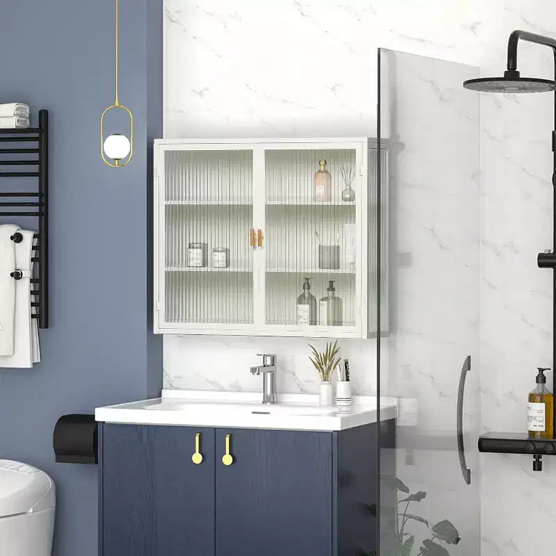 Okak moderne wandkast met 2 deuren, 3 vakken, glazen deuren, voor hal/eetkamer/woonkamer/keuken