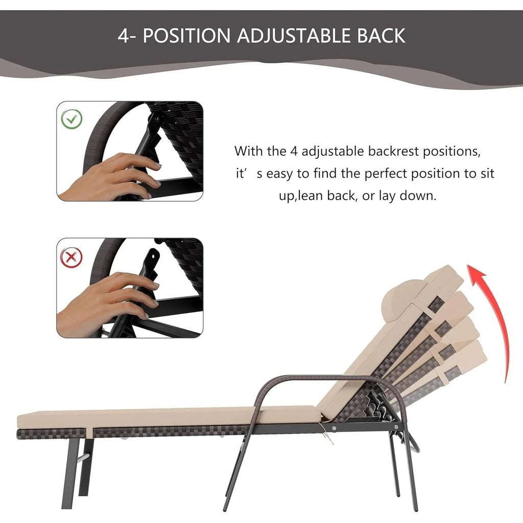 Ensemble de 3 chaises longues d’extérieur Kullavik