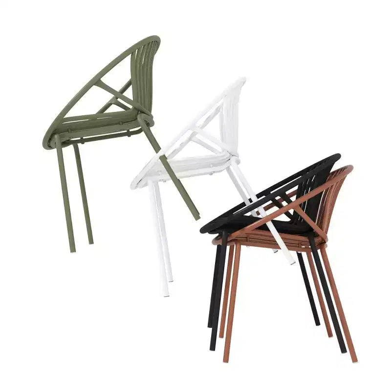 Set da pranzo da patio esterno espandibile, 7 pezzi, con sedie impilabili e tavolo in legno di acacia