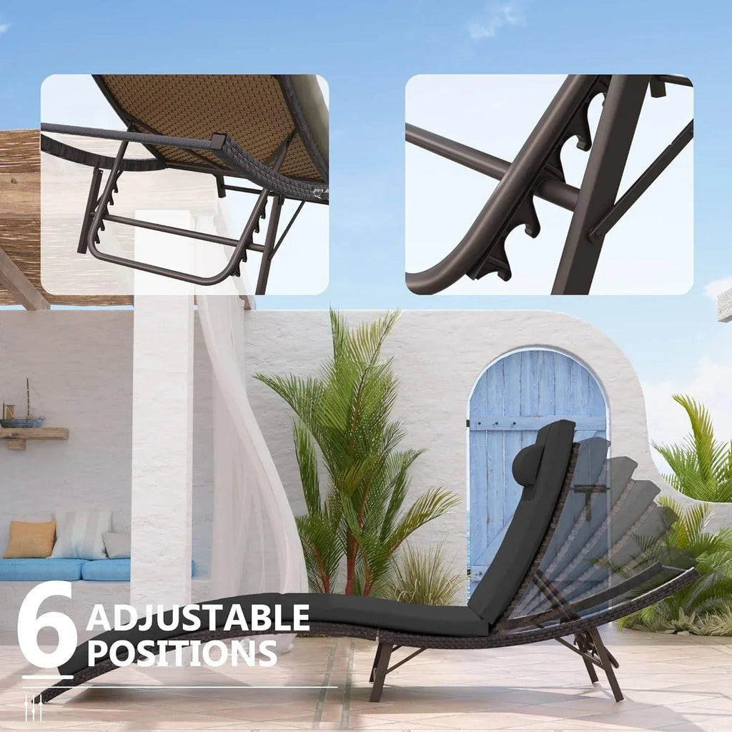 Ensemble de 3 chaises longues d’extérieur Kullavik