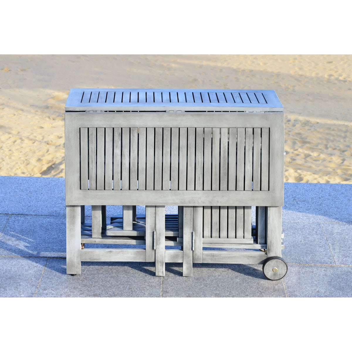 SAFAVIEH Brandy 5-delige tuinmeubelset met eettafel - 43B x 35D x 29H