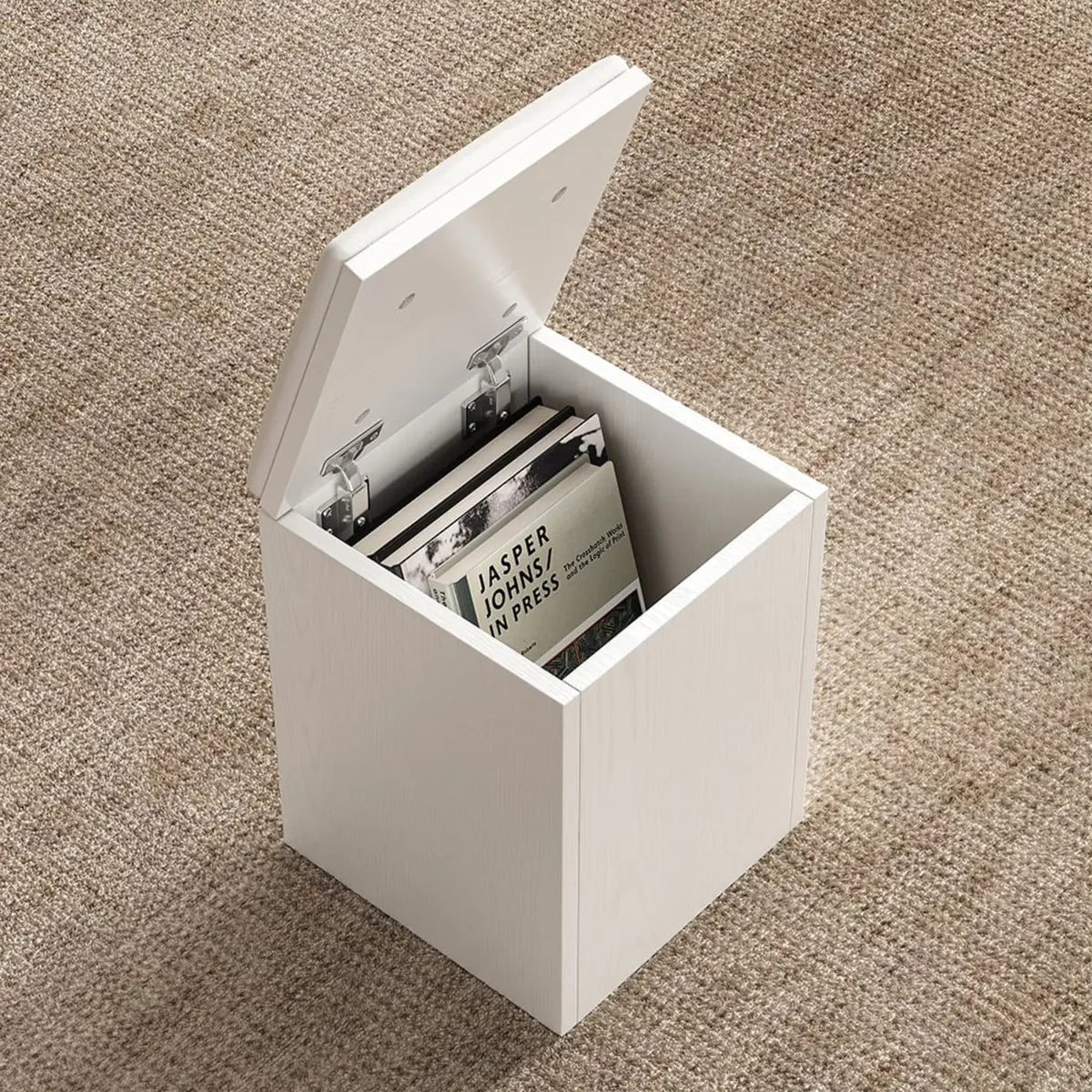 Table basse pliable à plateau relevable avec 4 tabourets et espace de rangement