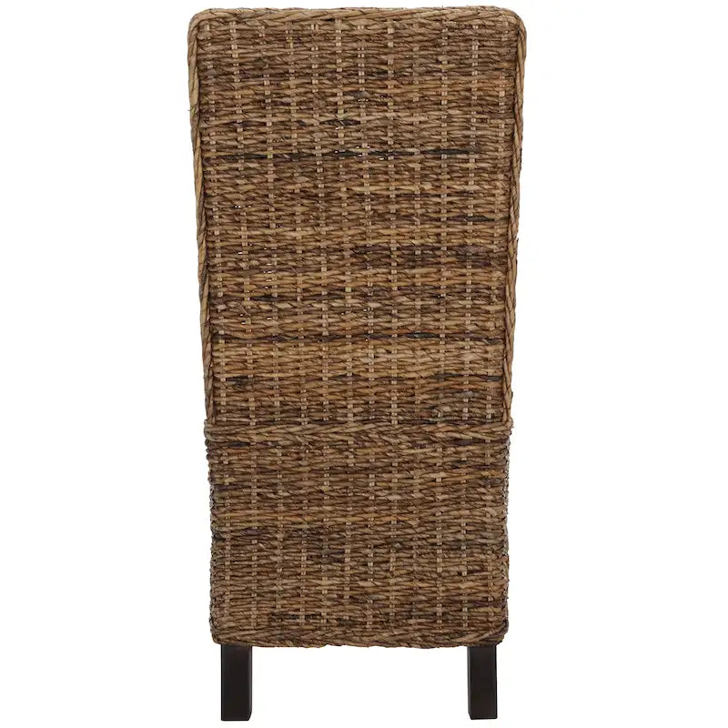Set van 2 natuurlijke rieten eetkamerstoelen, 19B x 22D x 41H, boho-kuststijl