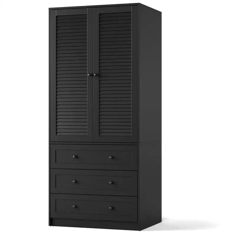 COZONY 3 çekmeceli ve 2 kapılı gardırop, yatak odası için modern ahşap giysi dolabı, dayanıklı beyaz ayaklı gardırop