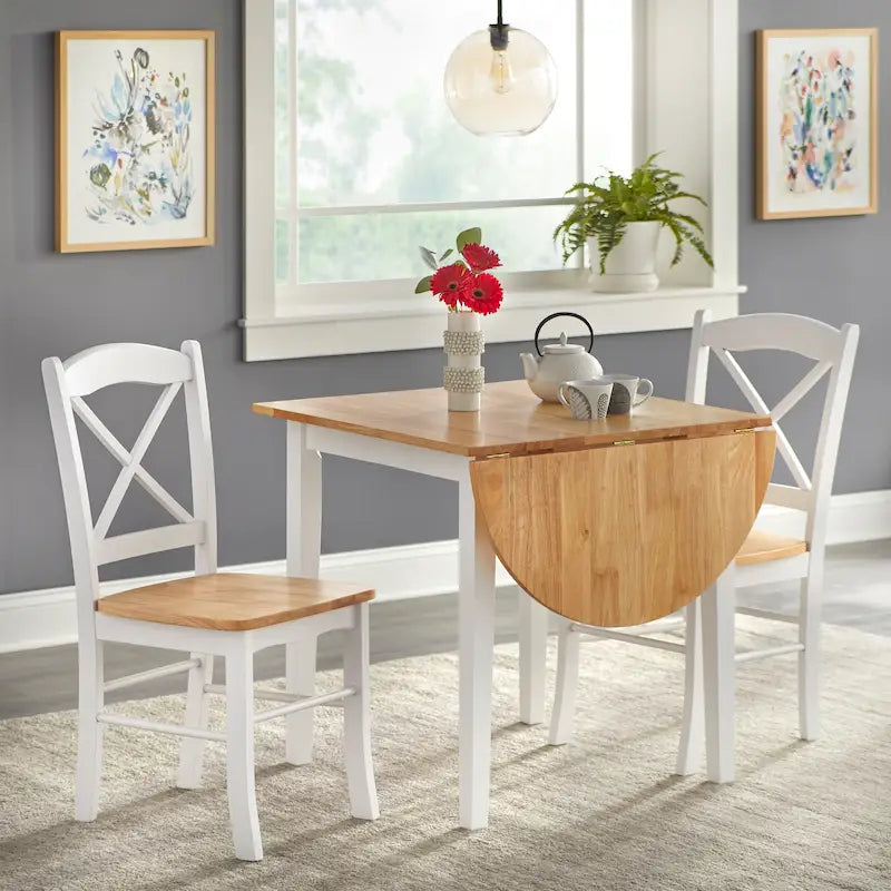 Ensemble repas 3 pièces Simple Living Country Cottage avec rallonge rabattable