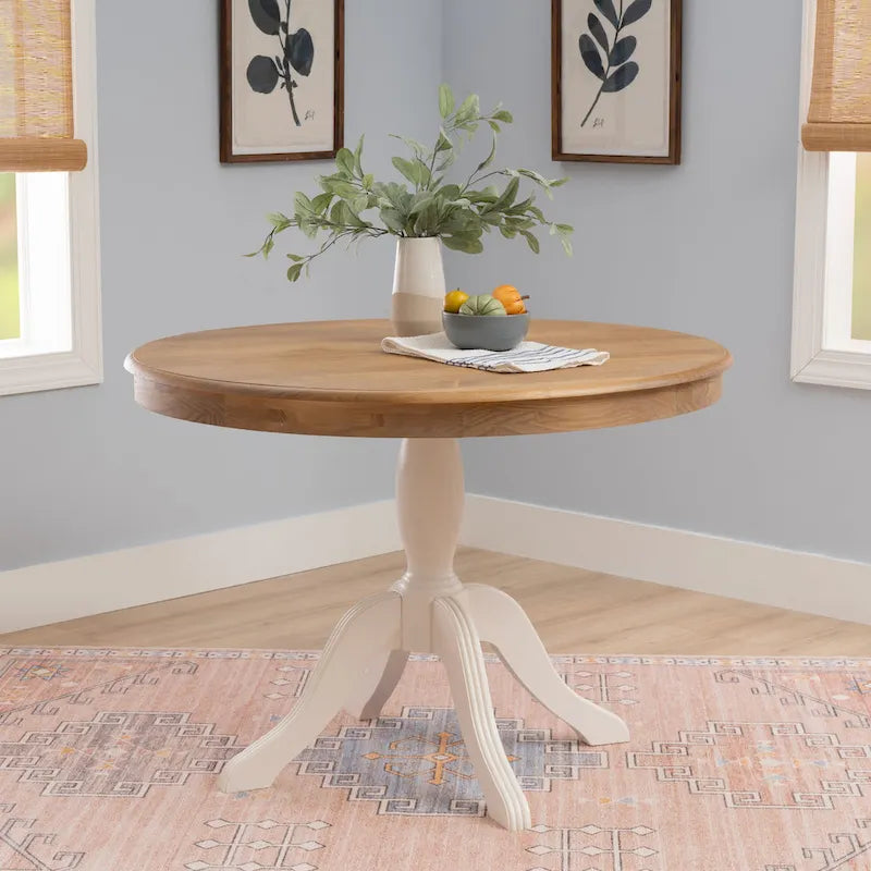 Table piédestal ronde en bois massif