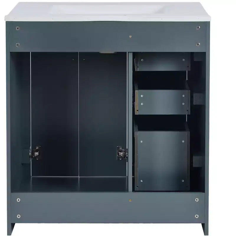 Meuble-lavabo de salle de bains simple de 30 pouces avec meuble et 3 tiroirs ??Noir / Bleu / Vert / Indigo / Blanc