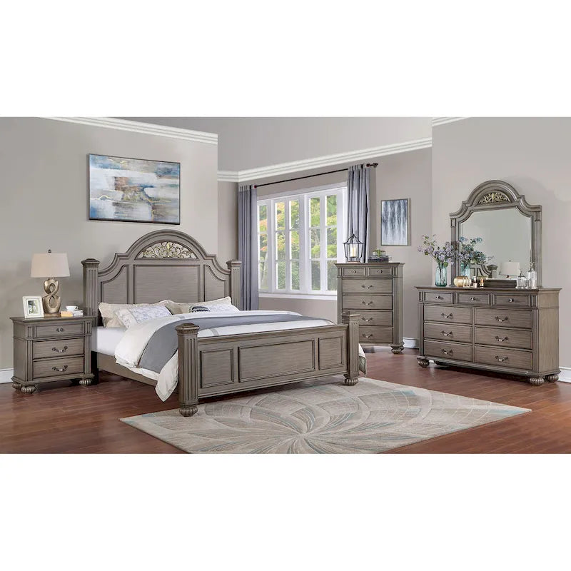 Vame hagyományos, 2 részes, 9 fiókos komód- és tükörgarnitúra a Furniture of America-tól