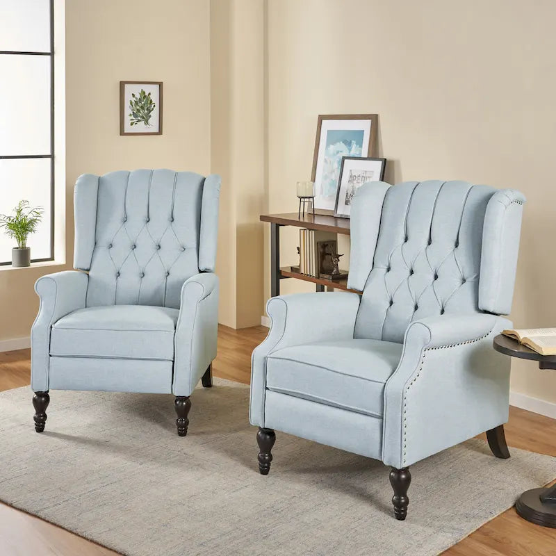 Fauteuils inclinables en tissu capitonné Walter (lot de 2) par Christopher Knight Home