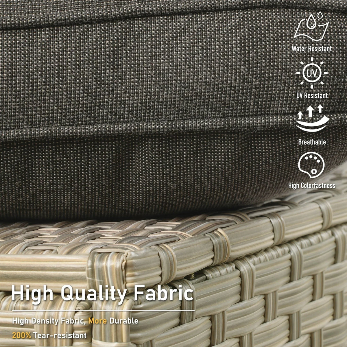 HOOOWOOO 2-piece High Back Wicker Rattan Outdoor Patio Chair Set