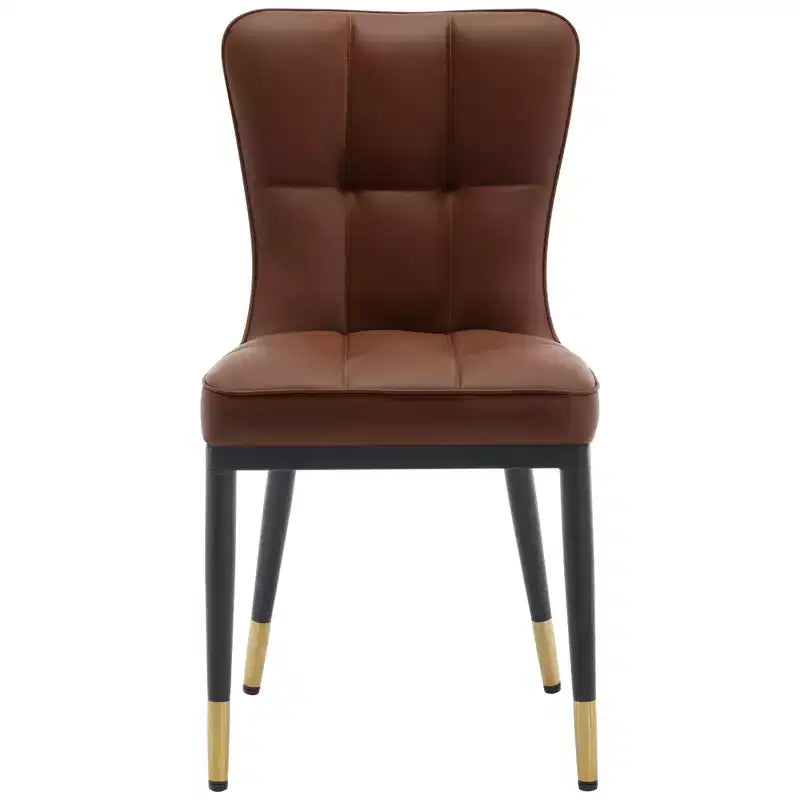 Ensemble de 6 chaises de salle à manger Bekrvio, siège moderne rembourré en similicuir avec dossier haut, pieds en métal, chaises de cuisine sans accoudoirs pour le salon et la salle à manger