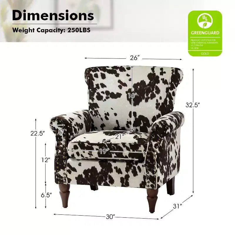 Sillón floral tradicional Araceli con estructura de madera, tapizado, respaldo alto con alas y acabado de tachuelas| ART OF LIVING DESIGNS