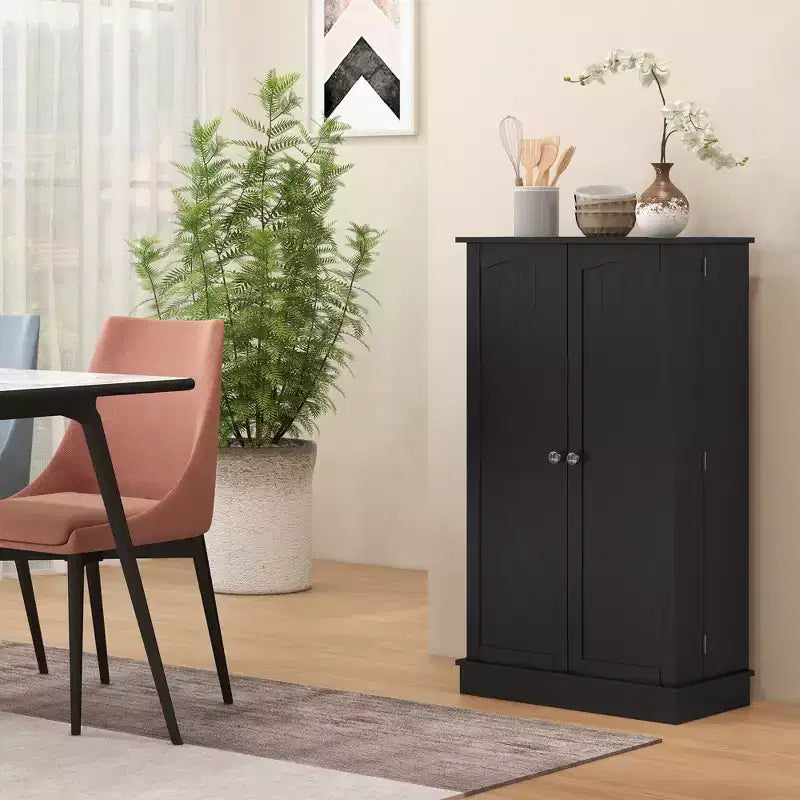 Armoire de cuisine HOMCOM de 41 po, meuble de cuisine à 2 portes avec étagères de rangement à 5 niveaux, 12 range-épices et étagères réglables pour la salle à manger