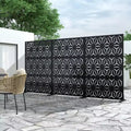 Paravento Star 01 in acciaio zincato nero 183x120x40cm