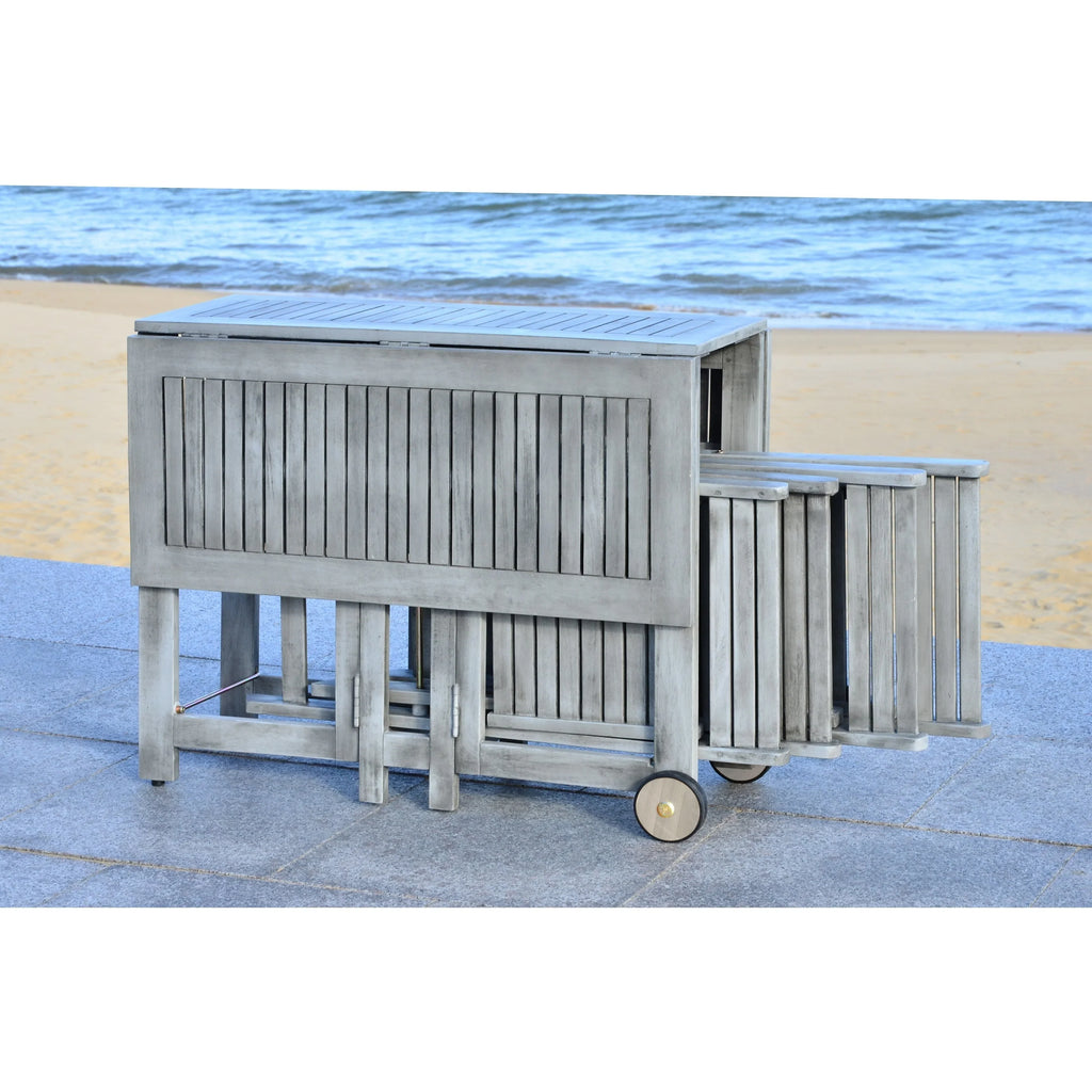 SAFAVIEH Brandy 5-delige tuinmeubelset met eettafel - 43B x 35D x 29H