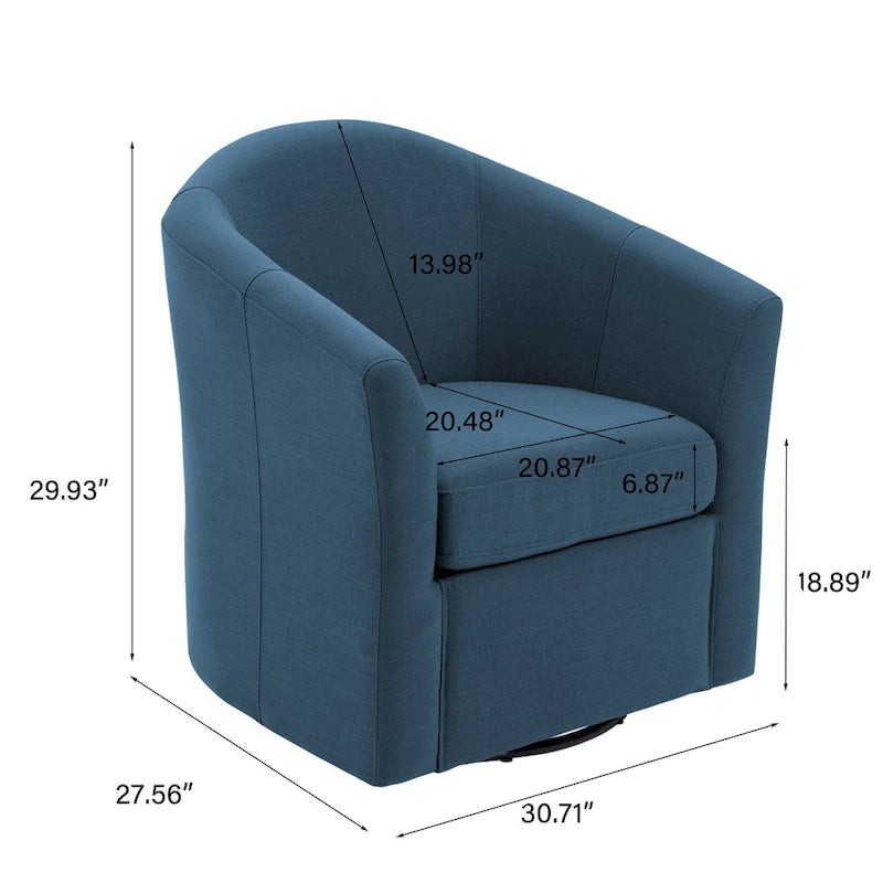 Set van 2 moderne gestoffeerde draaibare kuipstoelen voor de woonkamer