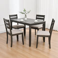 Ensemble de salle à manger 5 pièces en bois massif, table de 47 L (1 table + 4 chaises à dossier à barreaux)
