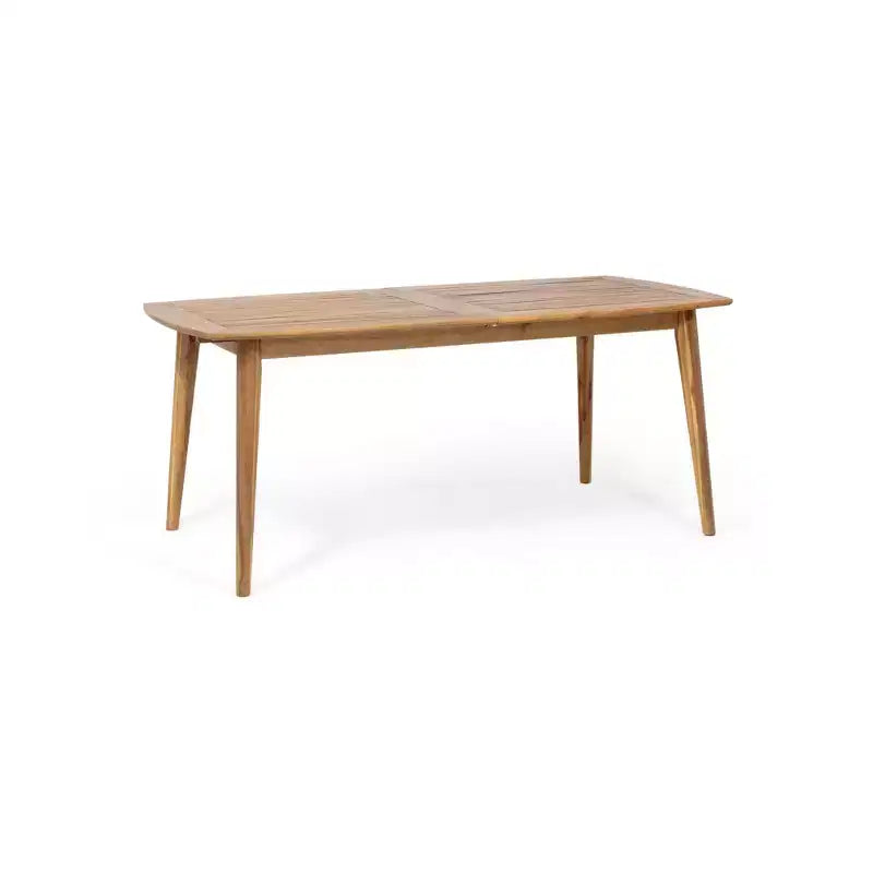 Set da pranzo da patio esterno espandibile, 7 pezzi, con sedie impilabili e tavolo in legno di acacia