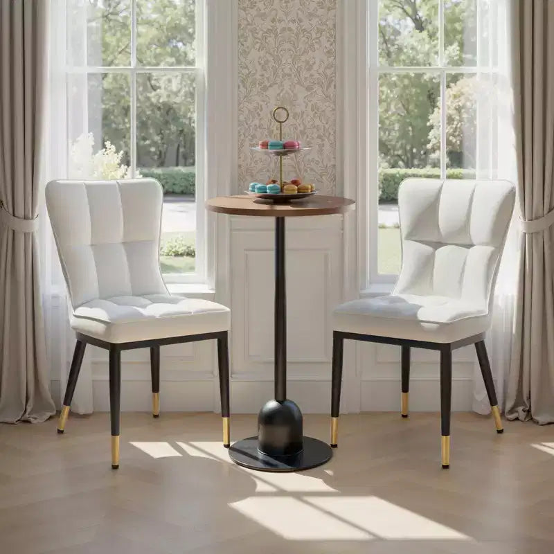 Ensemble de 6 chaises de salle à manger Bekrvio, siège moderne rembourré en similicuir avec dossier haut, pieds en métal, chaises de cuisine sans accoudoirs pour le salon et la salle à manger