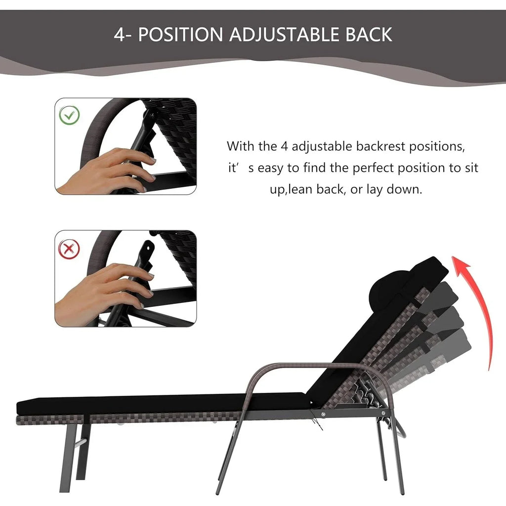 Ensemble de 3 chaises longues d’extérieur Kullavik