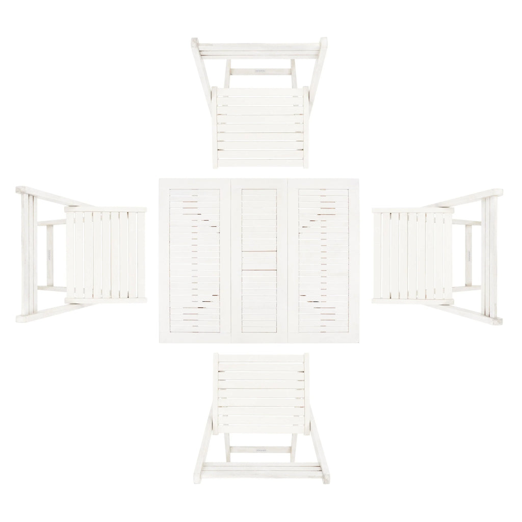 SAFAVIEH Brandy 5-delige tuinmeubelset met eettafel - 43B x 35D x 29H