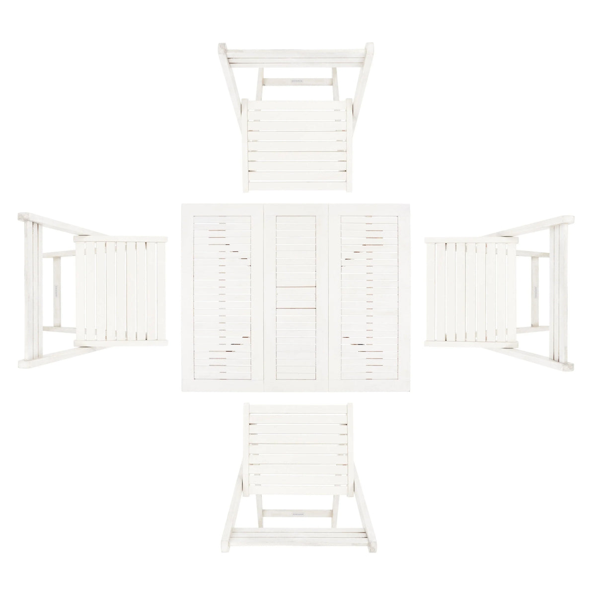 SAFAVIEH Brandy 5-delige tuinmeubelset met eettafel - 43B x 35D x 29H