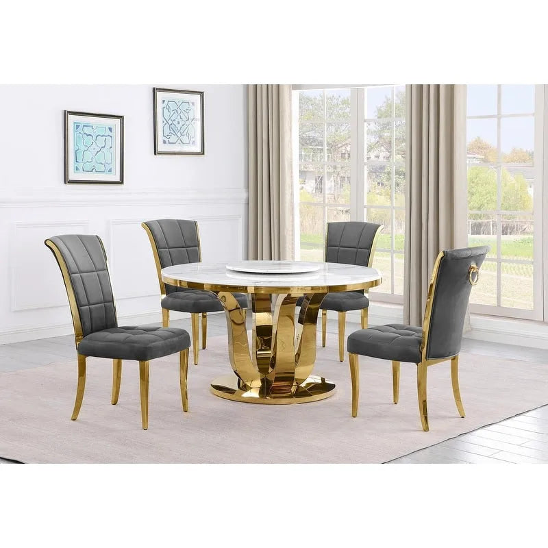 Ensemble de salle à manger rond Best Quality Furniture D325-SC324-7 de 5 pièces