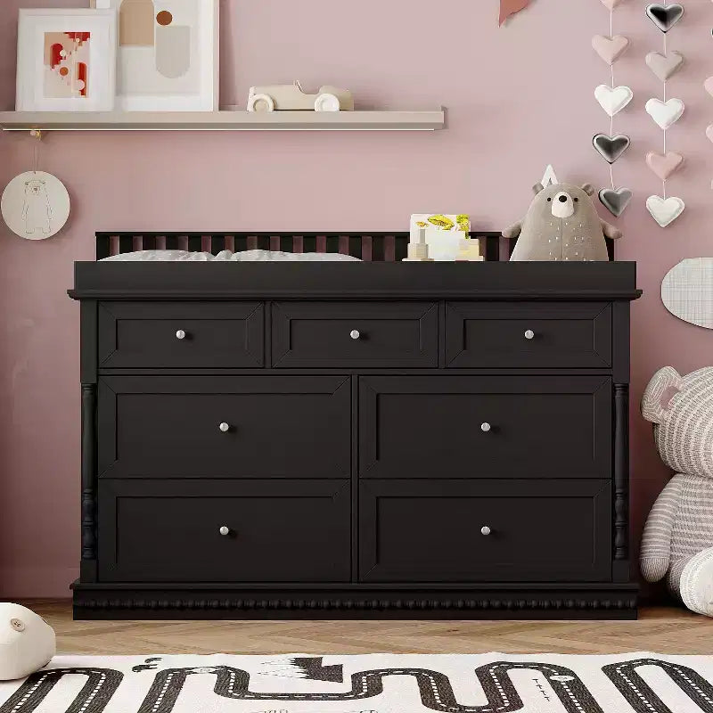 Table à langer-commode polyvalente pour bébé Famapy : design convertible, tiroirs spacieux, évolue avec votre enfant