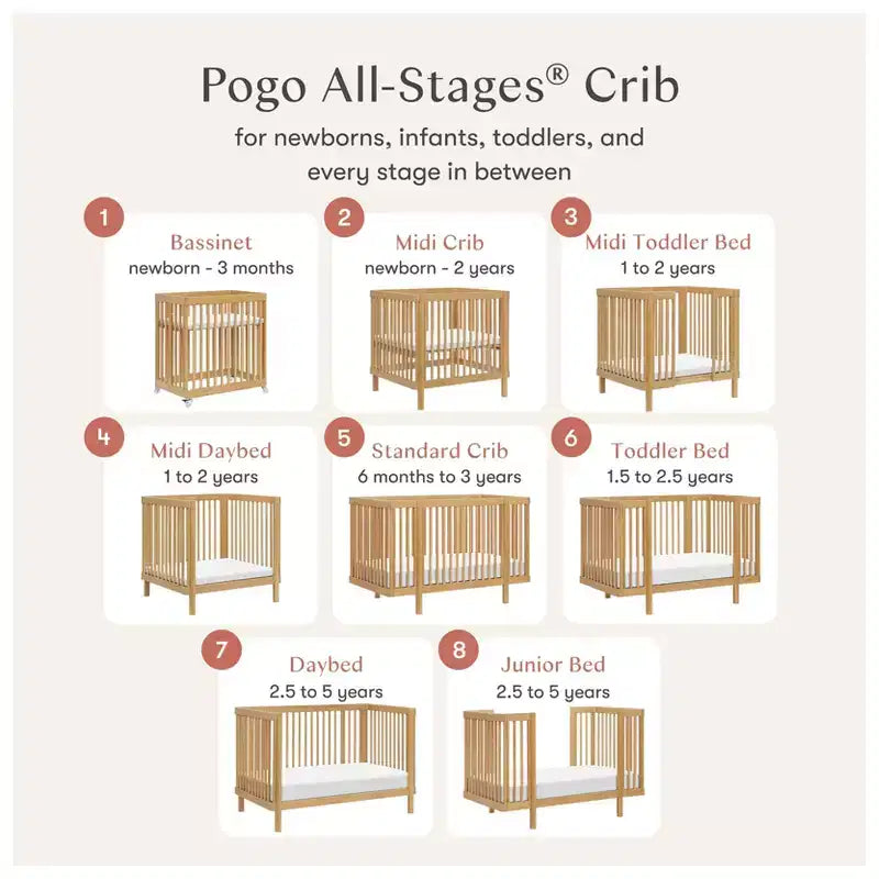 Babyletto Pogo 8-in-1-umwandelbares Kinderbett mit Umbausets für alle Entwicklungsstufen