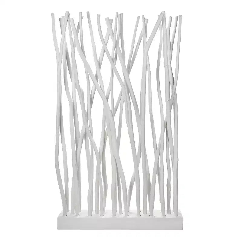 JONATHAN Y Tranquil, séparateur de pièce simple panneau en branches de teck fabriquées à la main, style bohème côtier, 39 l x 68 h