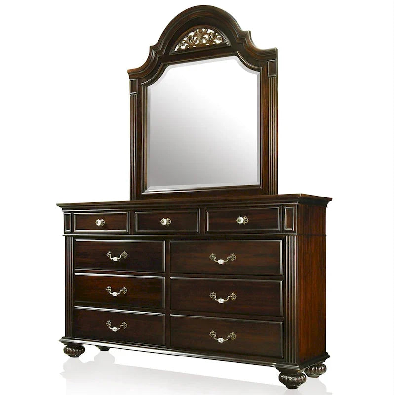 Vame hagyományos, 2 részes, 9 fiókos komód- és tükörgarnitúra a Furniture of America-tól