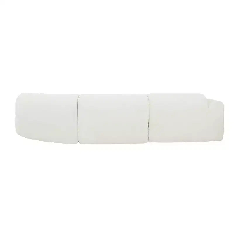 Moderne gebogen hoekbank van 140 inch met chaise longue, 3-delige set voor de woonkamer