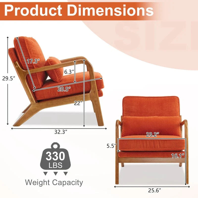Fauteuil d’appoint rembourré moderne du milieu du siècle