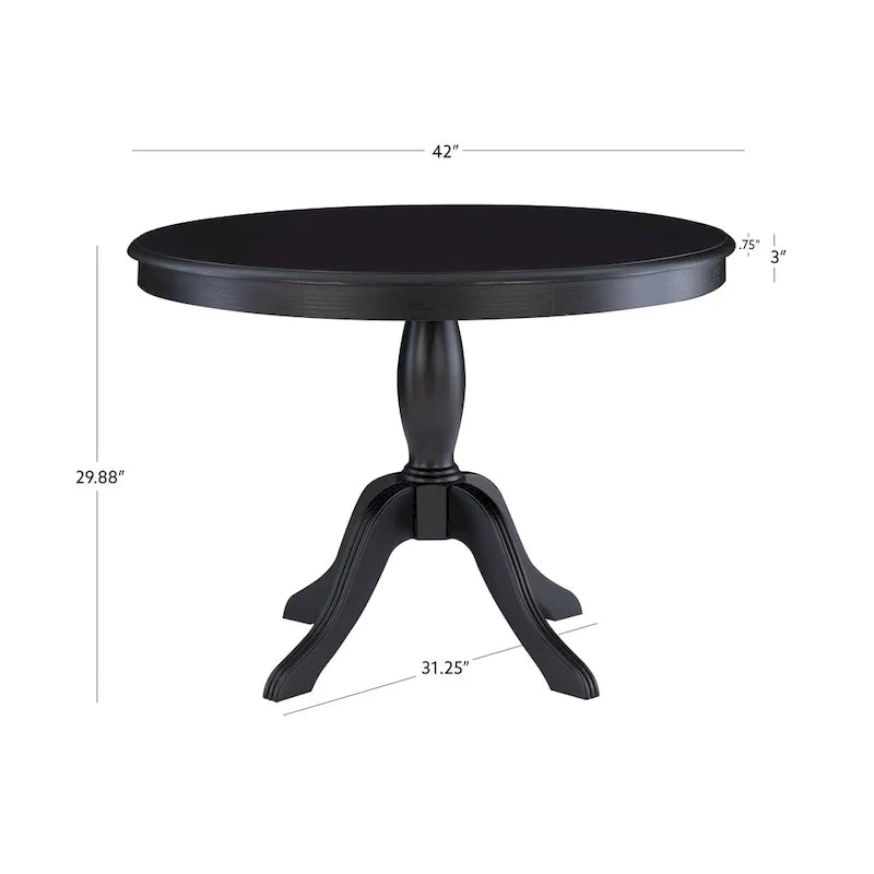 Table piédestal ronde en bois massif