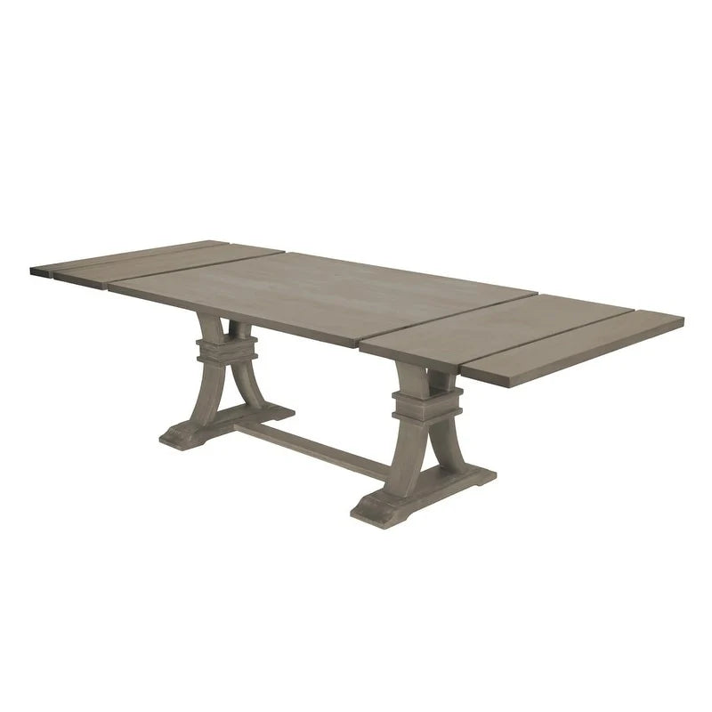 Ensemble de salle à manger rustique extensible gris Best Quality Furniture de 9 pièces