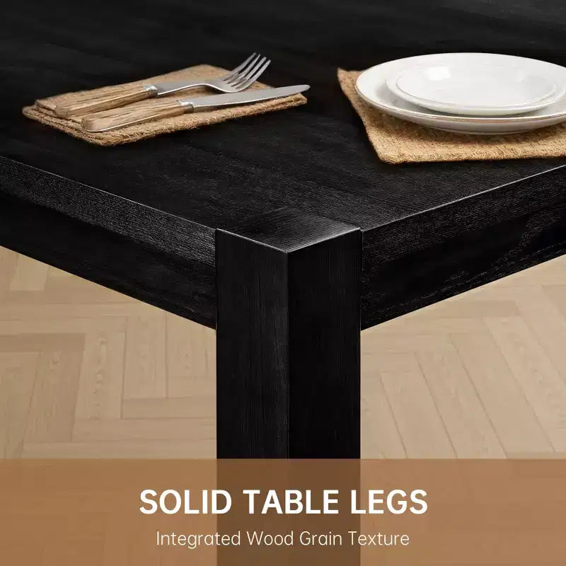 Moderne eetset - tafel van 80 + 6 stoelen met kussens, frame van massief hout, tafel draagvermogen van 400 lbs, eenvoudige montage