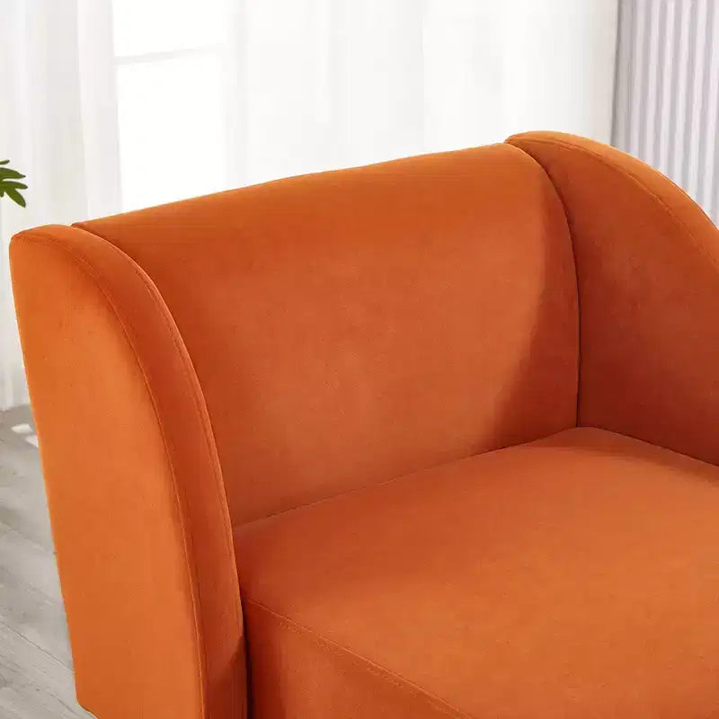 Moderner Samt-Chaiselongue-Sessel, gepolsterter Relaxsessel mit geschwungener Armlehne, Schlafsofa für Schlafzimmer, Büro oder Wohnzimmer
