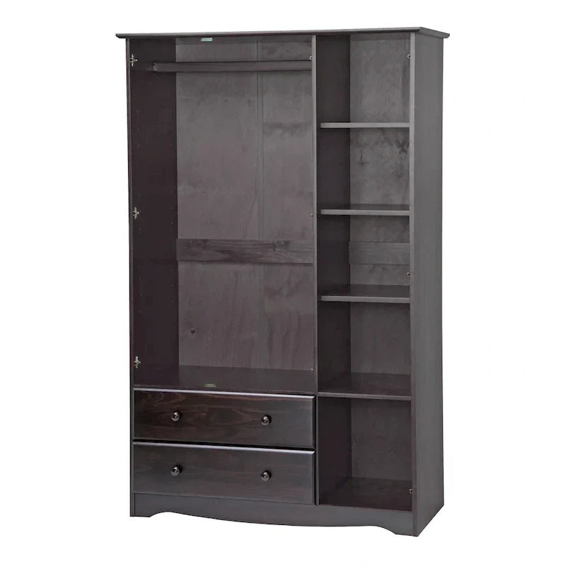 Kledingkast met 3 deuren - wit/mocha/java - massief hout