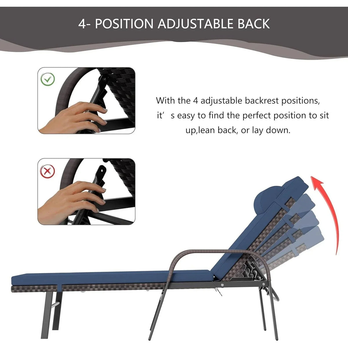 Ensemble de 3 chaises longues d’extérieur Kullavik