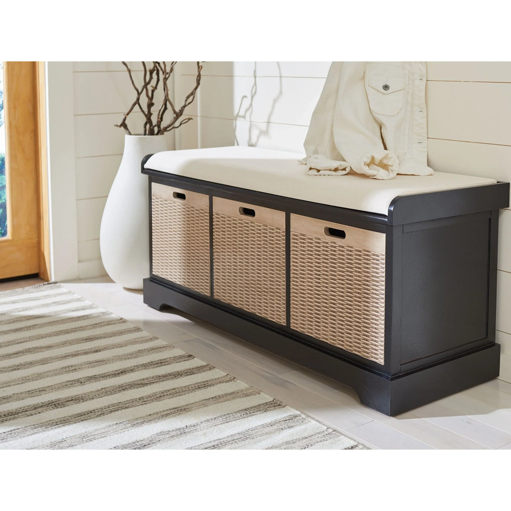 SAFAVIEH Fiorello minderli, 3 çekmeceli depolama pufu - 47.3 W x 15 L x 19 H - 47Wx15Dx19H