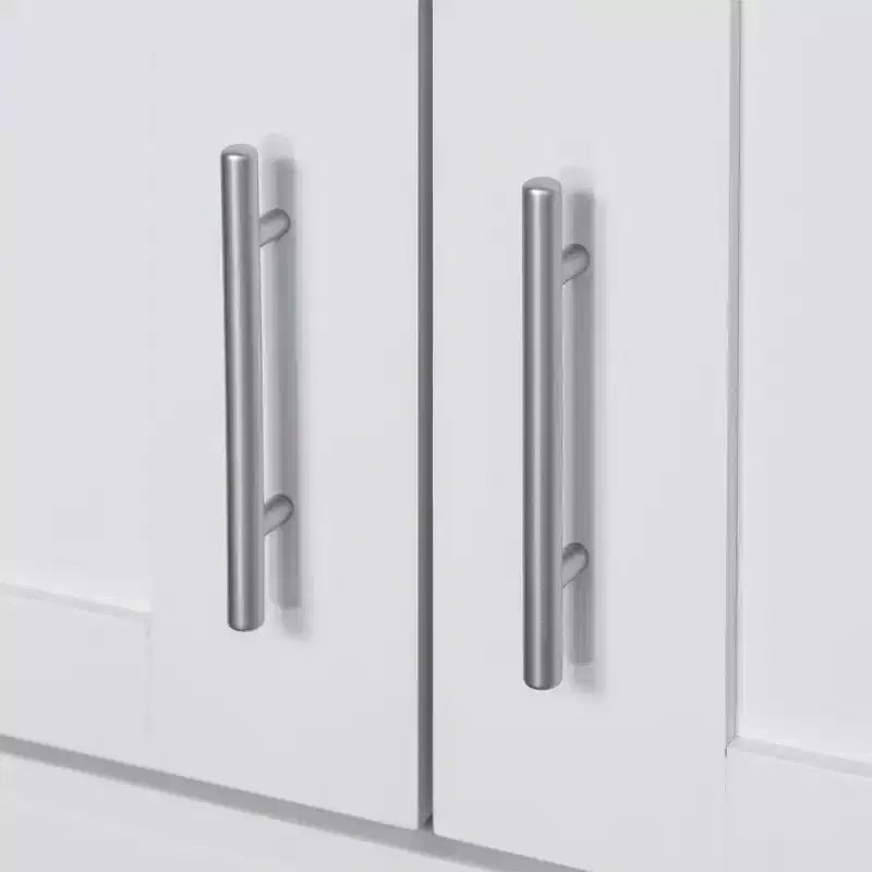 Meuble garde-manger de cuisine moderne autoportant avec portes et tiroir, étagères réglables